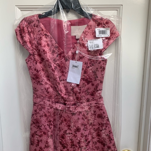 NWT Gal Meets Glam Elle Rose Floral Belted Dress 0 - Picture 9 of 13